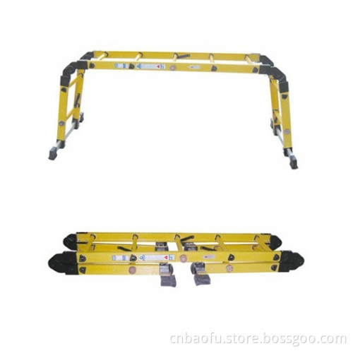 220kv Yellow Fiberglass 3-Section Folding Ladder